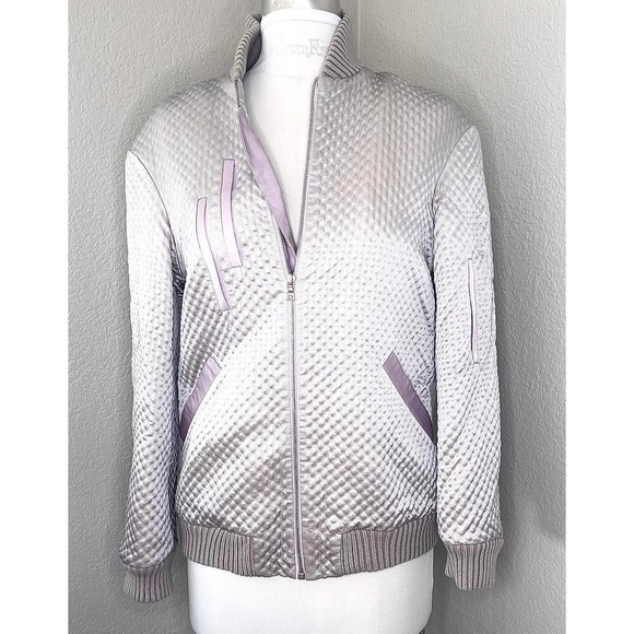 Omandi Silver and Lilaic Bomber Jacket - Picture 1 of 5